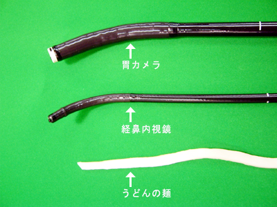 経鼻内視鏡は直径5.9mmで太さがうどんの麺と変わりません